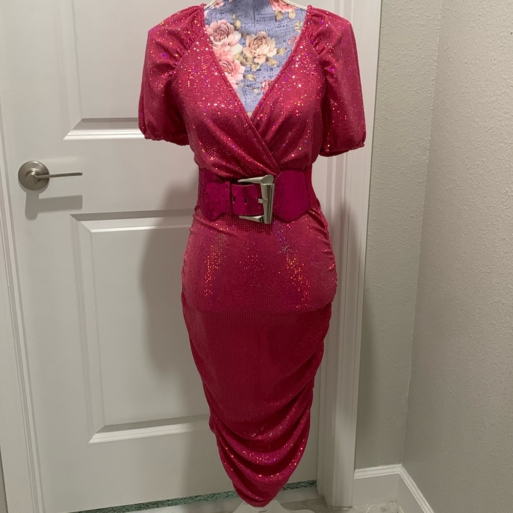 Pink long sleeve and long dress